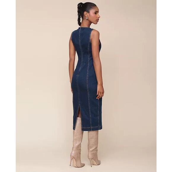 Avec Les Filles Sleeveless Denim Midi Dress - Picture 3 of 6